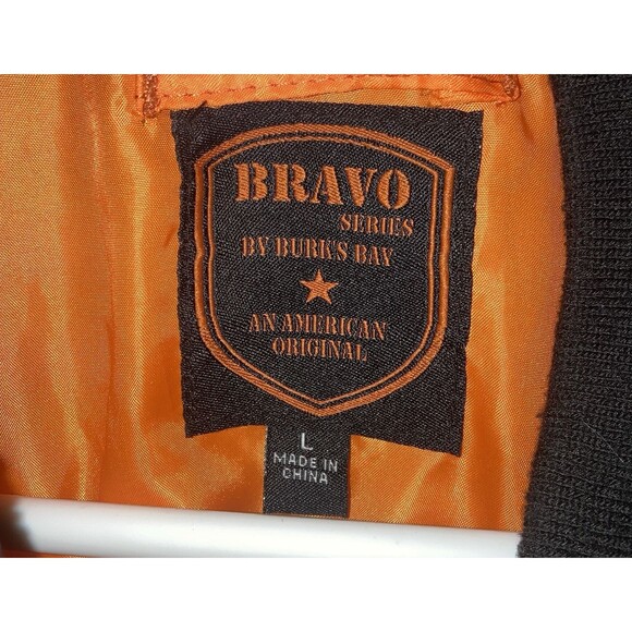 Bravo Series Black Flight Jacket By Burk’s Bay Mens US Army Vietnam Veteran Sz L - Picture 9 of 10